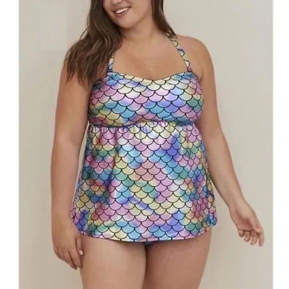 TORRID MERMAID TANKINI TOP SWIMSUIT 1X NWOT - Picture 5 of 8